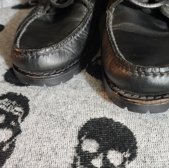 POLO RALPH LAUREN BUCKLE LUG LEATHER BOOT MEN 8.5 WOMEN 10.5 BLACK - Picture 4 of 14